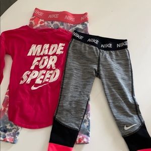 Nike Girls pants and matching shirt. Size 4T